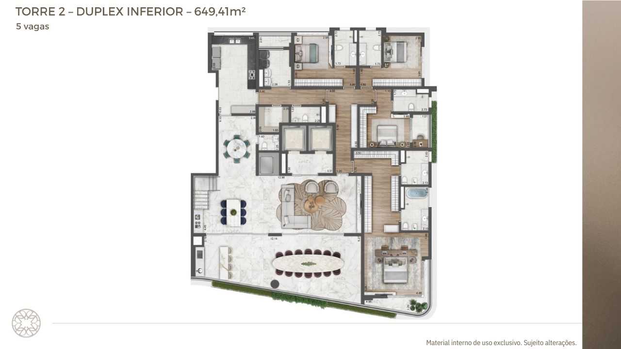 Planta - Cobertura à venda em São Paulo, Moema, com 4 quartos, 649,41m² - J Imob