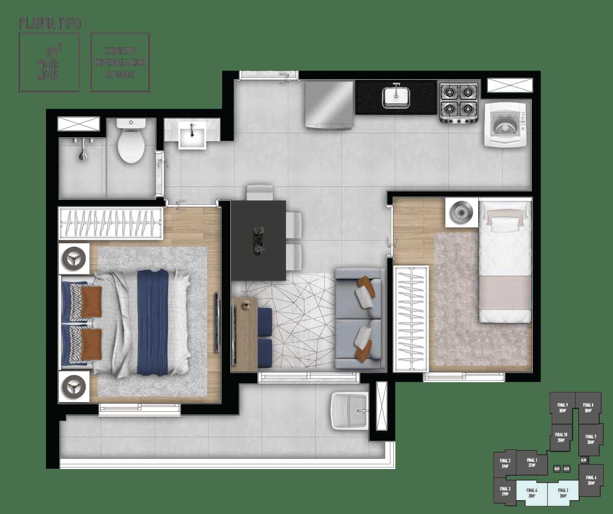 Planta - 2 Dormitórios em Rua Arborizada a 600m do Metrô Praça da Árvore - J Imob