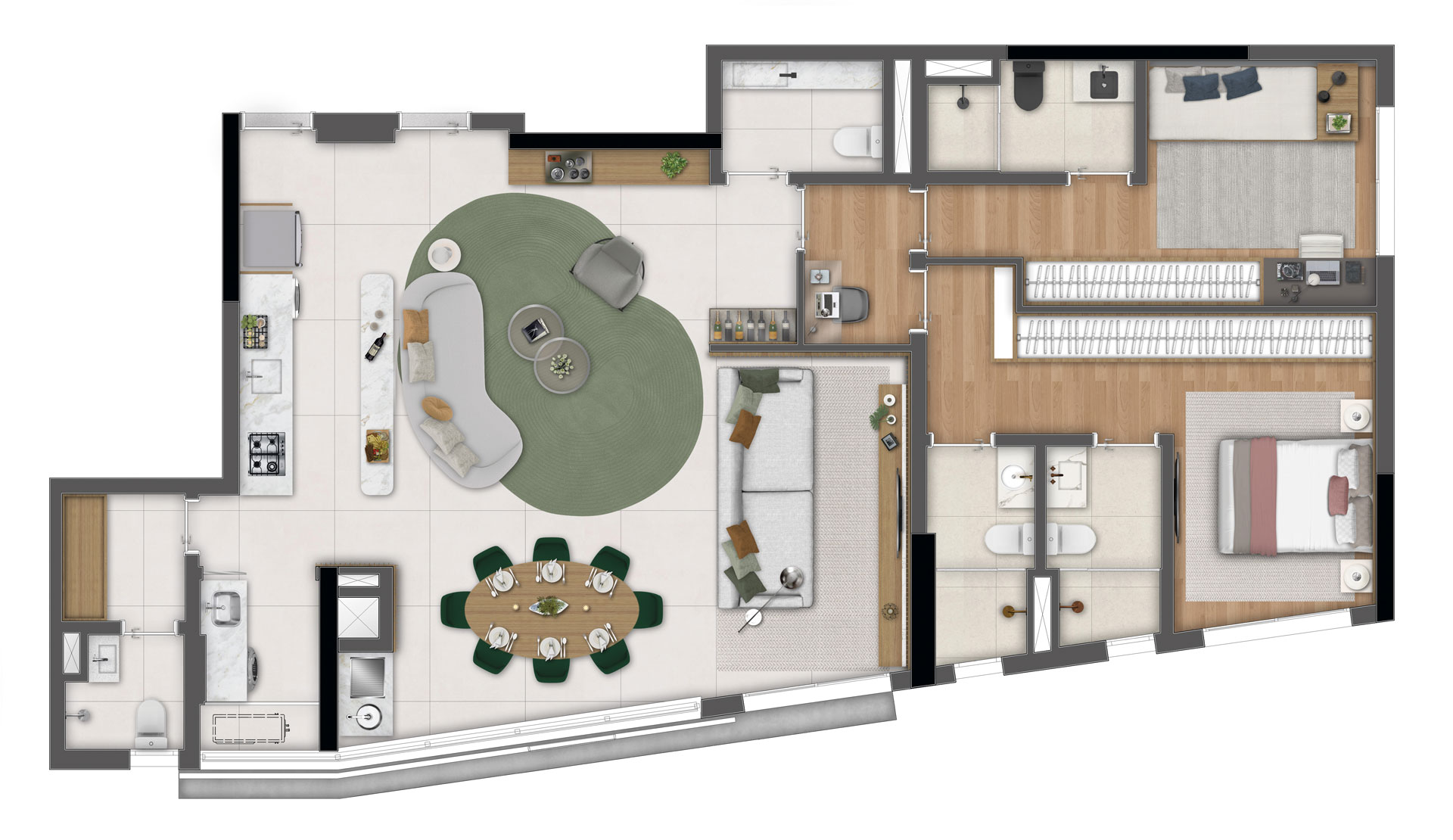 Planta - Apartamento à venda em São Paulo, Moema, com 3 quartos, 121,79m² - J Imob