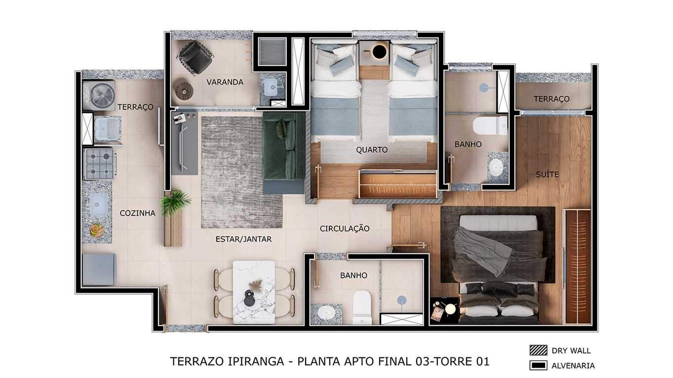 Planta - IMÓVEL PORTEIRA FECHADA – É ENTRAR E MORAR - J Imob